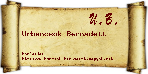 Urbancsok Bernadett névjegykártya